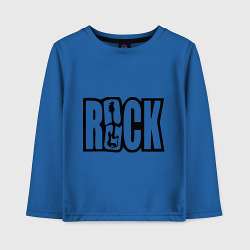 Детский лонгслив Rock Logo / Синий – фото 1