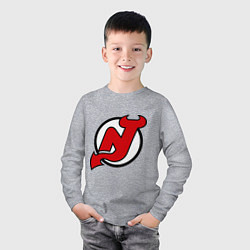 Лонгслив хлопковый детский New Jersey Devils, цвет: меланж — фото 2