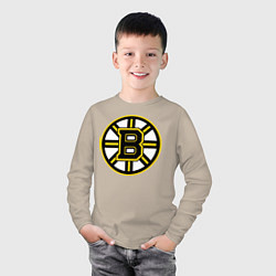 Лонгслив хлопковый детский Boston Bruins, цвет: миндальный — фото 2