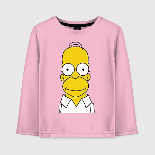 Детский лонгслив Homer Face / Светло-розовый – фото 1