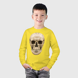Лонгслив хлопковый детский Геометрический череп, цвет: желтый — фото 2