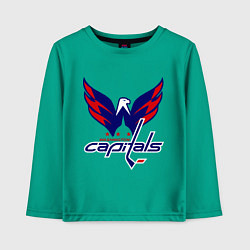 Лонгслив хлопковый детский Washington Capitals: Ovechkin, цвет: зеленый