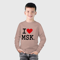 Лонгслив хлопковый детский I love MSK, цвет: пыльно-розовый — фото 2