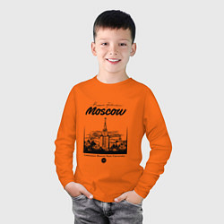 Лонгслив хлопковый детский Moscow State University, цвет: оранжевый — фото 2