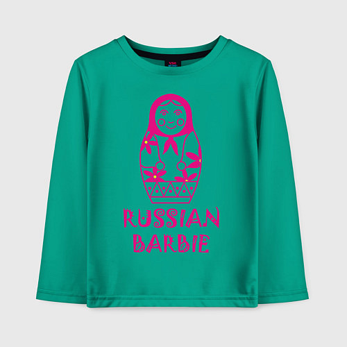 Детский лонгслив Русская Барби / Зеленый – фото 1
