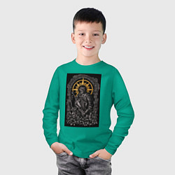 Лонгслив хлопковый детский Dark Souls: Warrior, цвет: зеленый — фото 2