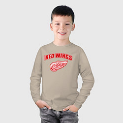 Лонгслив хлопковый детский Detroit Red Wings, цвет: миндальный — фото 2
