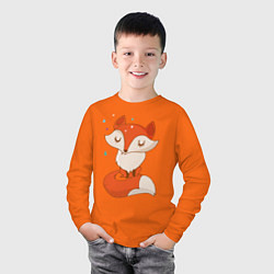 Лонгслив хлопковый детский Лисичка, цвет: оранжевый — фото 2