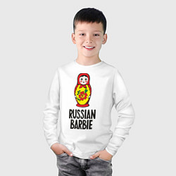Лонгслив хлопковый детский Russian Barbie, цвет: белый — фото 2