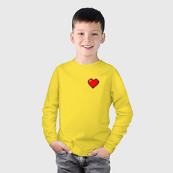 Лонгслив хлопковый детский Пиксельное сердце, цвет: желтый — фото 2