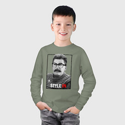 Лонгслив хлопковый детский Stalin: Style in, цвет: авокадо — фото 2