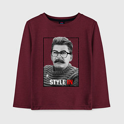 Лонгслив хлопковый детский Stalin: Style in, цвет: меланж-бордовый