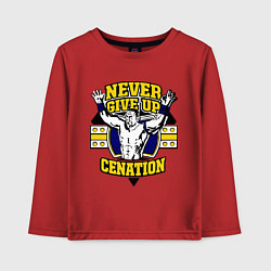 Лонгслив хлопковый детский Never Give Up: Cenation, цвет: красный