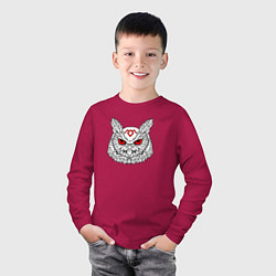 Лонгслив хлопковый детский Owl: Twin Peaks, цвет: маджента — фото 2