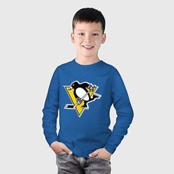 Лонгслив хлопковый детский Pittsburgh Penguins, цвет: синий — фото 2