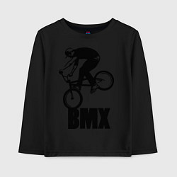 Лонгслив хлопковый детский BMX 3, цвет: черный