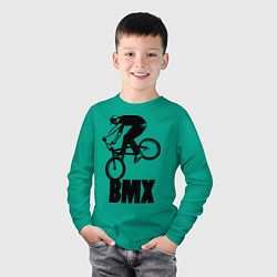 Лонгслив хлопковый детский BMX 3, цвет: зеленый — фото 2