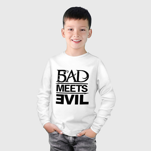 Детский лонгслив Bad Meets Evil / Белый – фото 3