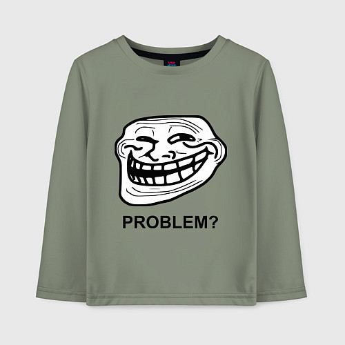 Детский лонгслив Trollface. Problem? Проблемы? / Авокадо – фото 1