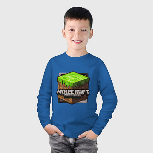 Детский лонгслив Minecraft: Pocket Edition / Синий – фото 3