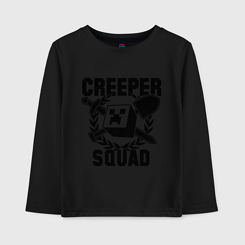 Детский лонгслив Creeper Squad / Черный – фото 1