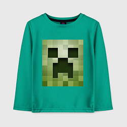 Лонгслив хлопковый детский Мinecraft creeper, цвет: зеленый