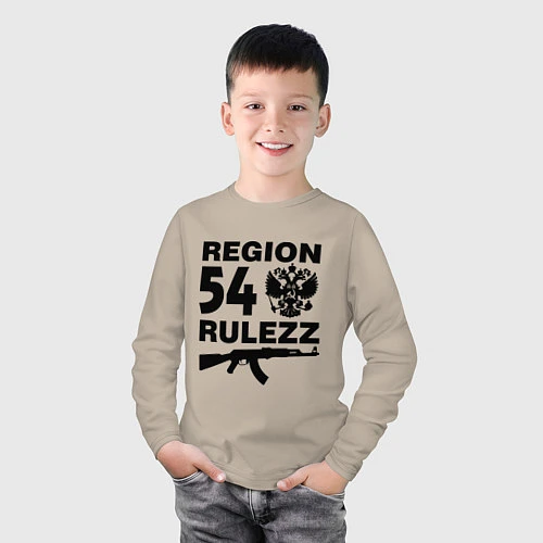 Детский лонгслив Region 54 Rulezz / Миндальный – фото 3