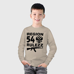 Лонгслив хлопковый детский Region 54 Rulezz, цвет: миндальный — фото 2