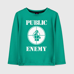 Лонгслив хлопковый детский Public Enemy, цвет: зеленый