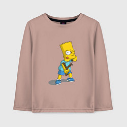 Лонгслив хлопковый детский Bad Bart, цвет: пыльно-розовый