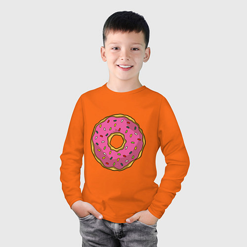 Детский лонгслив Сладкий пончик / Оранжевый – фото 3