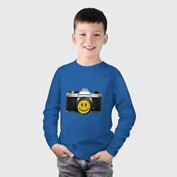 Лонгслив хлопковый детский Фото-smile, цвет: синий — фото 2
