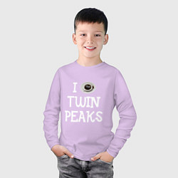 Лонгслив хлопковый детский I love Twin Peaks, цвет: лаванда — фото 2