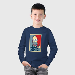 Лонгслив хлопковый детский D'oh Poster, цвет: тёмно-синий — фото 2
