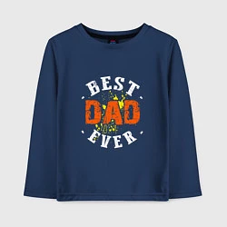 Лонгслив хлопковый детский Best Dad Ever, цвет: тёмно-синий