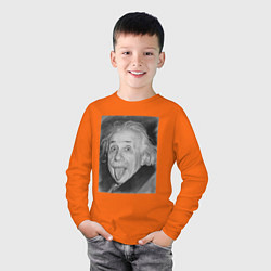 Лонгслив хлопковый детский Энштейн дурачится, цвет: оранжевый — фото 2