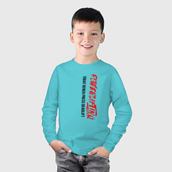 Лонгслив хлопковый детский Пауэрлифтинг - силовое троеборье, цвет: бирюзовый — фото 2