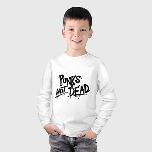 Детский лонгслив Punks not dead / Белый – фото 3