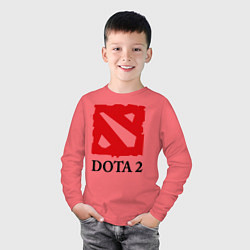 Лонгслив хлопковый детский Dota 2: Logo, цвет: коралловый — фото 2