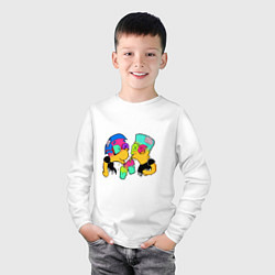 Лонгслив хлопковый детский Bart & Milhous Dope, цвет: белый — фото 2