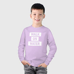 Лонгслив хлопковый детский 30 STM: Walk on water, цвет: лаванда — фото 2