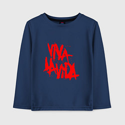 Лонгслив хлопковый детский Viva La Vida, цвет: тёмно-синий