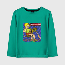 Лонгслив хлопковый детский The Offspring: Americana, цвет: зеленый