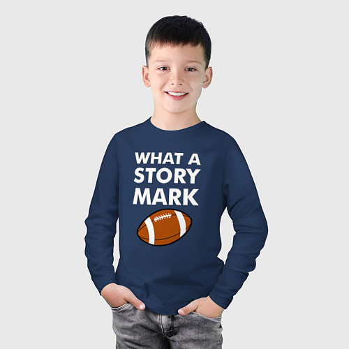 Детский лонгслив What a Story Mark / Тёмно-синий – фото 3