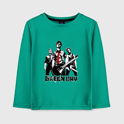 Лонгслив хлопковый детский Группа Green Day, цвет: зеленый