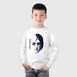 Лонгслив хлопковый детский John Lennon: Techno, цвет: белый — фото 2