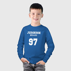 Лонгслив хлопковый детский Jungkook 97, цвет: синий — фото 2