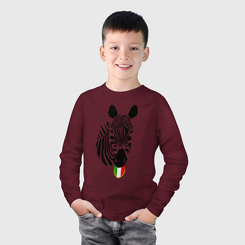 Детский лонгслив Juventus Zebra / Меланж-бордовый – фото 3