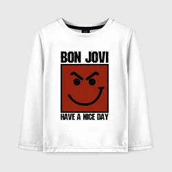 Лонгслив хлопковый детский Bon Jovi: Have a nice day, цвет: белый