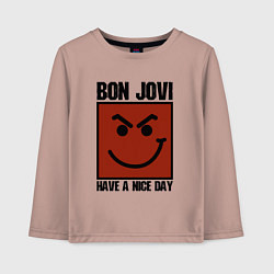 Лонгслив хлопковый детский Bon Jovi: Have a nice day, цвет: пыльно-розовый